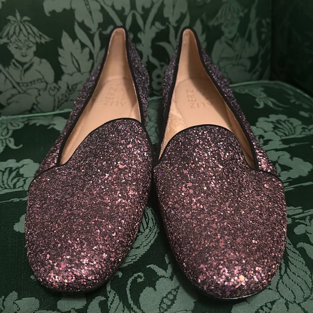 Naturalizer Sparkly Flats Loafers 9 NWOT